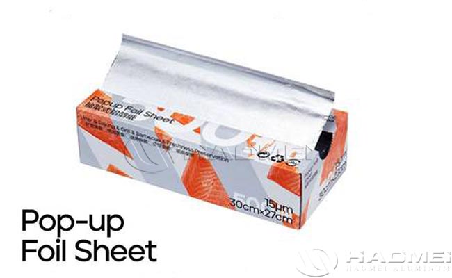 Aluminum foil pop up sheets