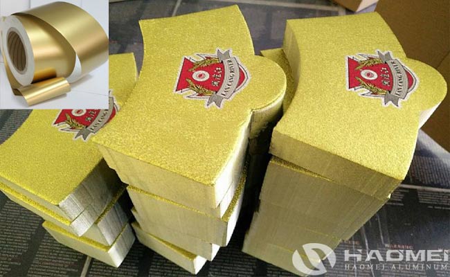 Beer bottle gold foil wrapper